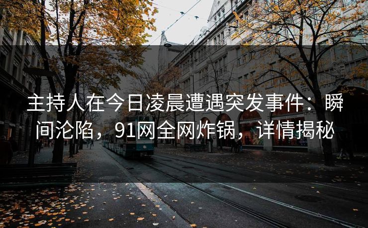 主持人在今日凌晨遭遇突发事件：瞬间沦陷，91网全网炸锅，详情揭秘