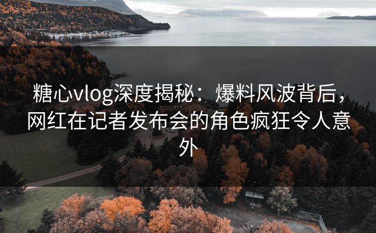 糖心vlog深度揭秘：爆料风波背后，网红在记者发布会的角色疯狂令人意外